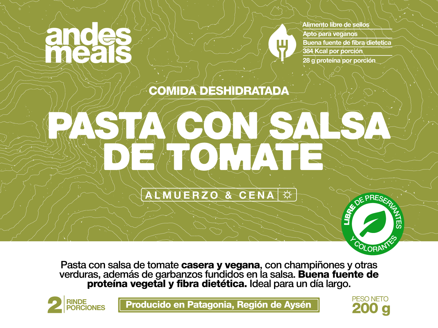 Pasta con salsa de tomate- 2p